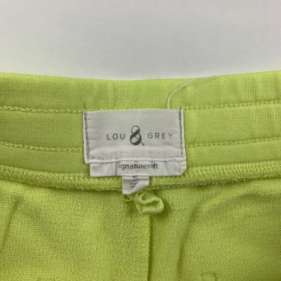 Lou & Grey Neon Yellow Signature Soft Jersey Knit Lounge Shorts S - Picture 2 of 4